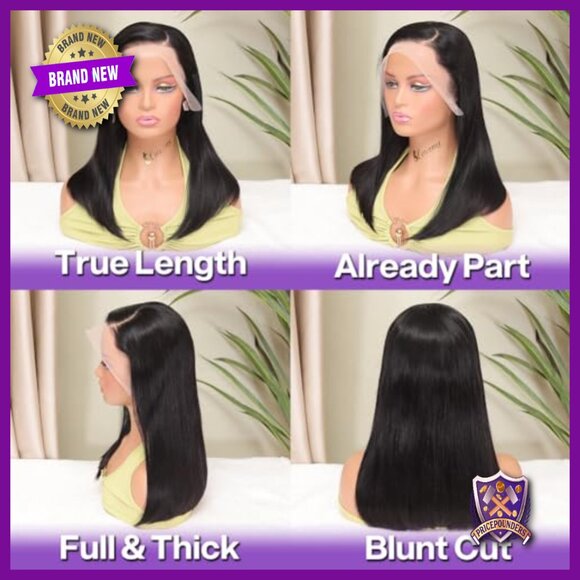 Human Hair Bob Wig 13x4 HD Lace Frontal Glueless 180% Density 16 Inch main image 4